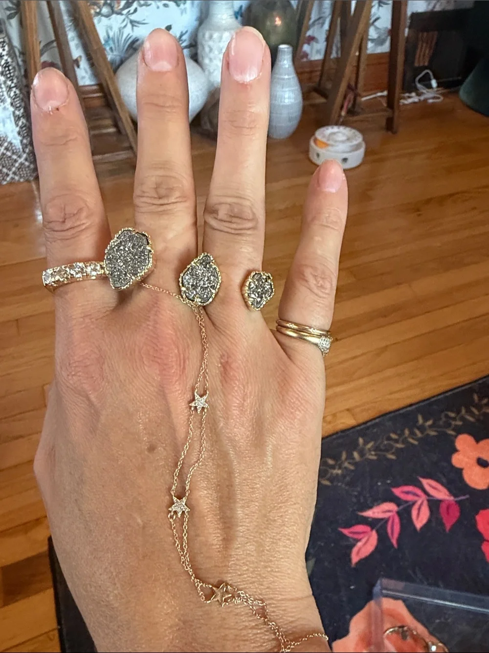 Kendra Scott Ring Gold and Silver Druzy Adjustable